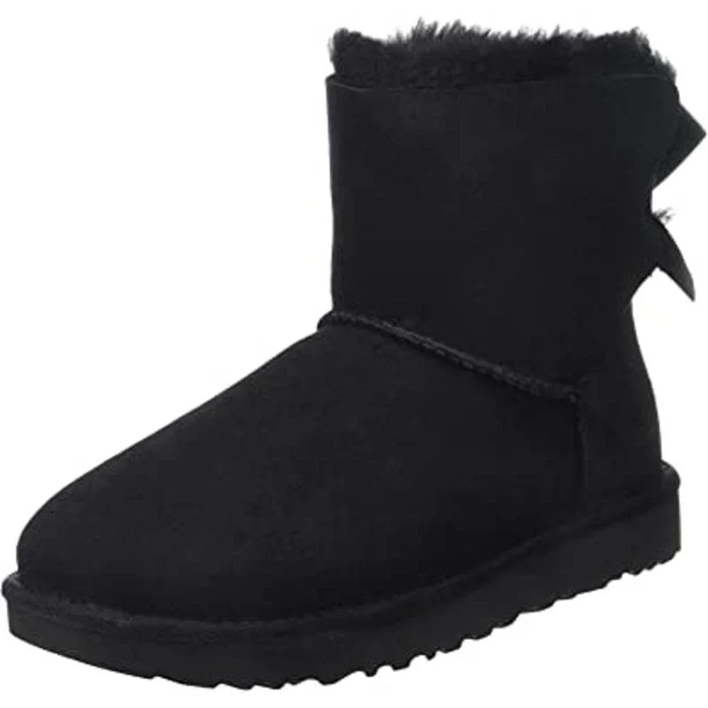 UGG Customizable Bailey Bow Mini Boots Black Women's Size 6